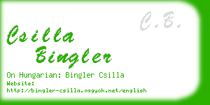 csilla bingler business card